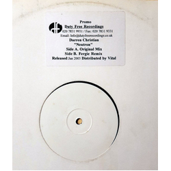Darren Christian Neutron USED VINYL 12INCH PROMO WHITE LABEL