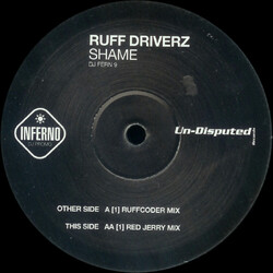 Ruff Driverz Shame USED VINYL 12INCH 45 RPM PROMO