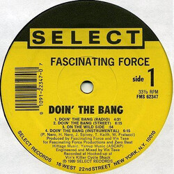 Fascinating Force Doin' The Bang USED VINYL 12INCH 33 S RPM