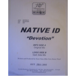 Native ID Devotion USED VINYL 12INCH 33 S RPM WHITE LABEL PROMO