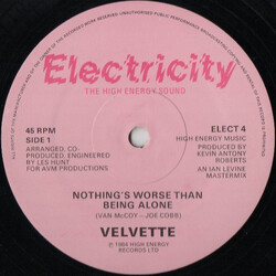 Velvette (2) Nothing's Worse Than Being Alone USED VINYL 12INCH SINGLE 45 RPM