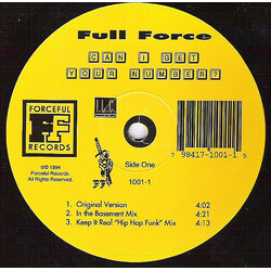 Full Force Can I Get Your Number? USED VINYL 12INCH 33 S RPM