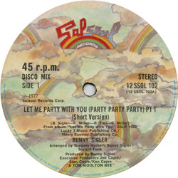 Bunny Sigler Let Me Party With You (Party Party Party) USED VINYL 12INCH 45 RPM