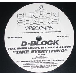 Clinton Sparks / D-Block Exclusive Limited Edition 12" USED VINYL 12INCH 33 S RPM LIMITED EDITION PROMO