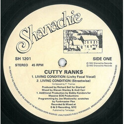 Cutty Ranks Living Condition USED VINYL 12INCH 45 RPM
