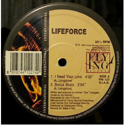 Lifeforce I Need Your Love USED VINYL 12INCH 33 S RPM