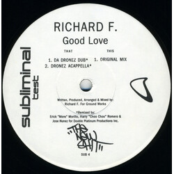 Richard F. Good Love USED VINYL 12INCH TEST PRESSING