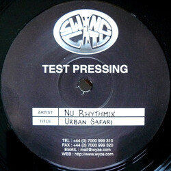 Nu Rhythmix Urban Safari USED VINYL 12INCH 33 S RPM TEST PRESSING