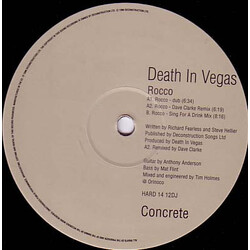 Death In Vegas Rocco USED VINYL 12INCH 33 S RPM PROMO