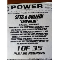 Sounds From The Ground / Colein Lean On Me (House Mix) USED VINYL 12INCH WHITE LABEL