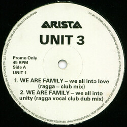 Unit 3 (2) We Are Family USED VINYL 12INCH 45 RPM PROMO