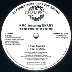 KMC (2) / Dhany Somebody To Touch Me USED VINYL 12INCH PROMO