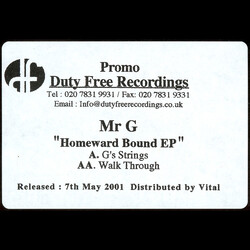 Mr. G Homeward Bound EP USED VINYL 12INCH EP WHITE LABEL PROMO 33 S RPM