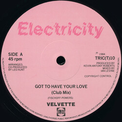 Velvette (2) Got To Have Your Love USED VINYL 12INCH 45 RPM