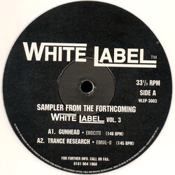 Various Sampler From The Forthcoming White Label Vol. 3 USED VINYL 12INCH 33 S RPM LIMITED EDITION SAMPLER