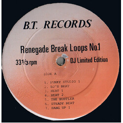 Unknown Artist Renegade Break Loops No.1 USED VINYL 12INCH 33 S RPM LIMITED EDITION