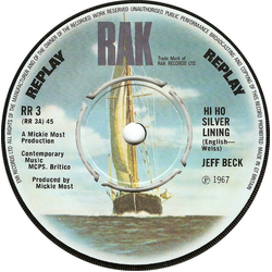 Jeff Beck Hi Ho Silver Lining Vinyl 7" USED