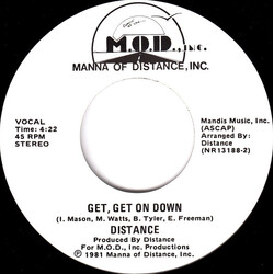 Distance (16) Paradise / Get, Get On Down USED VINYL 7INCH 45 RPM