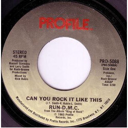 Run-DMC Can You Rock It Like This / Together Forever (Krush Groove 4) (Live At Hollis Park '84) USED VINYL 7INCH STYRENE