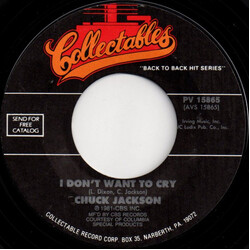 Chuck Jackson I Don't Want To Cry  / Any Day Now USED VINYL 7INCH 45 RPM REISSUE STYRENE