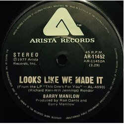 Barry Manilow Looks Like We Made It USED VINYL 7INCH 45 RPM SINGLE