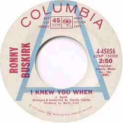 Ronny Buskirk I Knew You When / Jennifer Rain USED VINYL 7INCH 45 RPM PROMO MONO