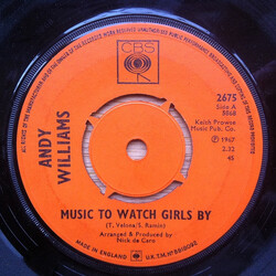Andy Williams Music To Watch Girls By USED VINYL 7INCH 45 RPM SINGLE