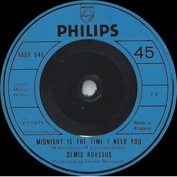 Demis Roussos Midnight Is The Time I Need You USED VINYL 7INCH 45 RPM