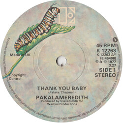 Pakalameredith Thank You Baby USED VINYL 7INCH 45 RPM SINGLE