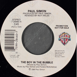 Paul Simon The Boy In The Bubble USED VINYL 7INCH 45 RPM SINGLE PROMO