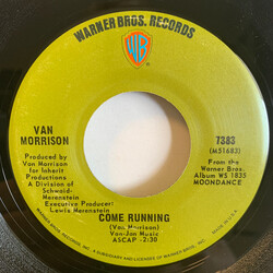 Van Morrison Come Running USED VINYL 7INCH 45 RPM REPRESS