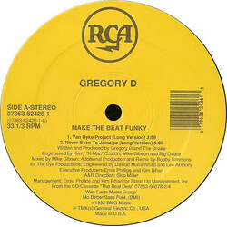 Gregory D Make The Beat Funky USED VINYL 12INCH 33 S RPM