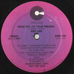 Wee Gee Hold On (To Your Dreams) / Ain't Nothin' Missin' (But The Music) USED VINYL 12INCH 33 S RPM PROMO
