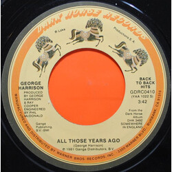 George Harrison All Those Years Ago / Teardrops USED VINYL 7INCH 45 RPM SINGLE REISSUE