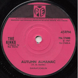 The Kinks Autumn Almanac USED VINYL 7INCH 45 RPM SINGLE