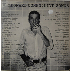 Leonard Cohen Live Songs Vinyl LP USED