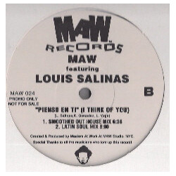 Masters At Work / Luis Salinas Pienso En Ti (I Think Of You) USED VINYL 12INCH 33 S RPM PROMO