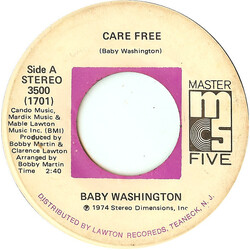 Baby Washington Care Free USED VINYL 7INCH 45 RPM