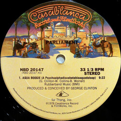 Parliament Aqua Boogie (A Psychoalphadiscobetabioaquadoloop) USED VINYL 12INCH SINGLE SIDED 33 S RPM