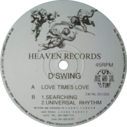 D'Swing Love Times Love / Searching / Universal Rhythm USED VINYL 12INCH