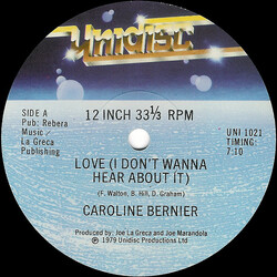 Caroline Bernier Love (I Don't Wanna Hear About It) USED VINYL 12INCH 33 S RPM