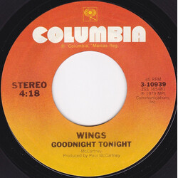 Paul McCartney & Wings Goodnight Tonight USED VINYL 7INCH 45 RPM SINGLE STYRENE STEREO