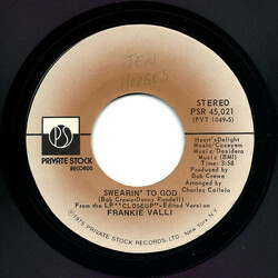 Frankie Valli Swearin' To God USED VINYL 7INCH 45 RPM SINGLE STYRENE STEREO