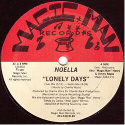 Noella Lonely Days USED VINYL 12INCH 33 S RPM