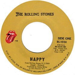 The Rolling Stones Happy USED VINYL 7INCH 45 RPM SINGLE STYRENE