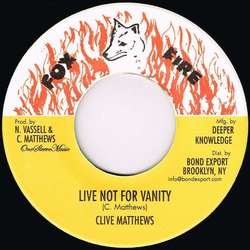 Clive Matthews Live Not For Vanity Vinyl 7" USED