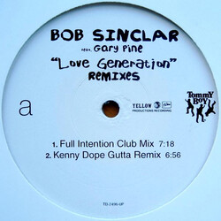 Bob Sinclar / Gary "Nesta" Pine Love Generation (Remixes) USED VINYL 12INCH 33 S RPM PROMO