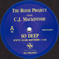 The Reese Project / CJ Mackintosh So Deep USED VINYL 12INCH PROMO 33 S RPM