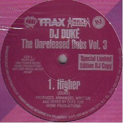 DJ Duke The Unreleased Dubs Vol. 3 USED VINYL 12INCH 33 S RPM LIMITED EDITION PROMO
