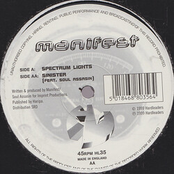 Manifest Spectrum Lights / Sinister USED VINYL 12INCH 45 RPM
